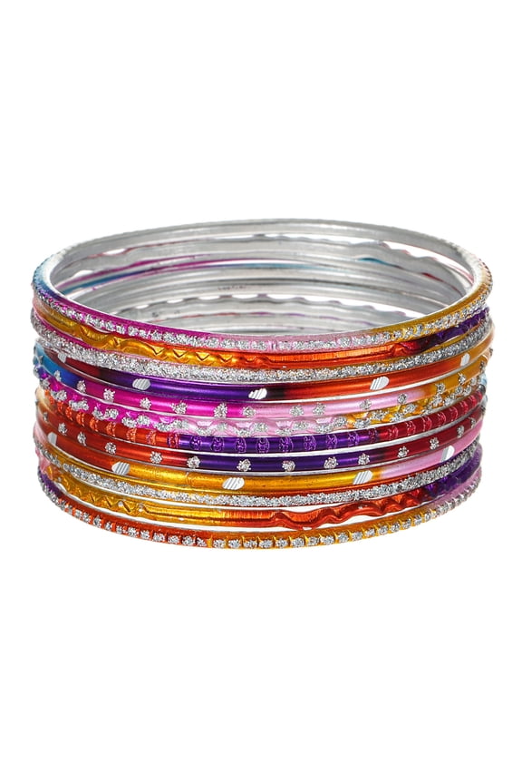 Multicolored Bangle Bracelets, 12 Pieces, For Children Ages 4+