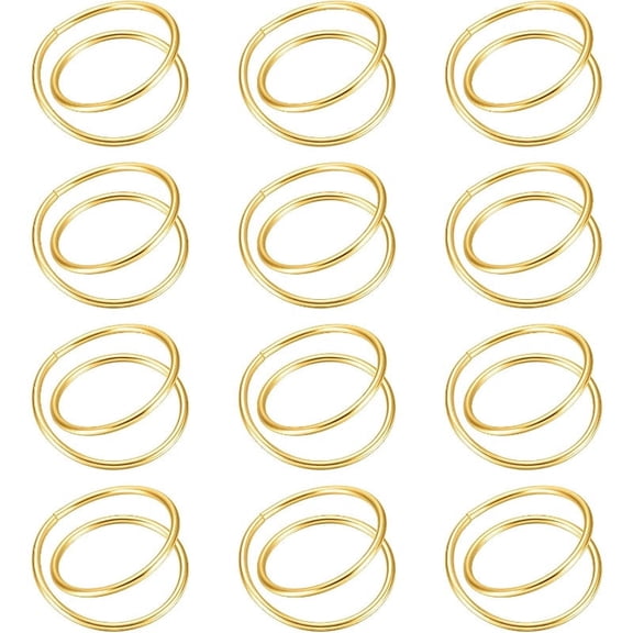 12-Piece Napkin Ring Set - Gold/Silver Alloy Spiral Serviette Holders for Weddings, Dinners & Party Table Decor