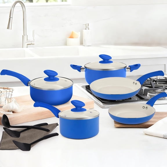 12-Piece Nonstick Ceramic Cookware Set with Stay-Cool Handles for Induction Cooking