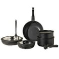 thumbnail image 1 of 12-Piece Nonstick Cookware Set with Detachable Handles, Induction Compatible, Stackable for RV/Home Kitchen, Black, 1 of 7