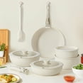 thumbnail image 1 of 12-Piece Nonstick Pots and Pans Set, Stackable Kitchen Cookware Sets with Removable Handle, Induction Compatible, Beige, 1 of 7
