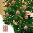 thumbnail image 1 of 12-Piece Orange Flocked Christmas Balls Set - Small 4cm Velvet TextuOrange Ornaments with Assorted Styles for Christmas Tree & Holiday Decor, 1 of 6