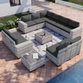 thumbnail image 1 of Sweecci 12 Piece Outdoor Patio Furniture Set, Ergonomic Wicker Patio Sectional Sofa with Stable Feet, 4" Cushions Conversation Set with Wood Table for Backyard Garden Deck,Dark Grey, 1 of 6