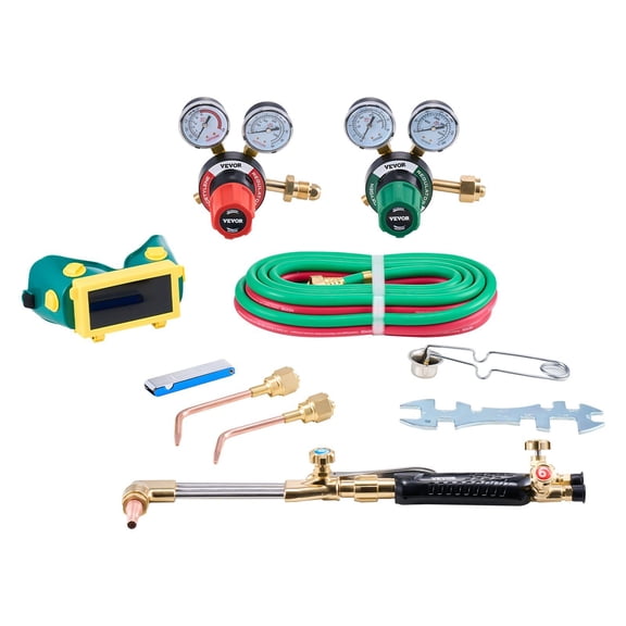 12-Piece Oxygen Acetylene Torch Kit with Gas Welding & Cutting Torch, 177-Inch Hose, Regulator, Goggles, and Accessories  Heavy Duty Flame Cutting Torch Set for Metalwork