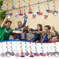 thumbnail image 1 of 12-Piece PVC Helical Garland, Red White Blue Patriotic Swag, 4th of July Independence Day Party Decor, Outdoor Indoor Hanging Streamers, 1 of 8