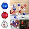 thumbnail image 1 of 12-Piece Patriotic Ornament Set - 4th of July Independence Day Decor, Memorial Day & Veterans Day Hanging Balls - Red White Blue Star Tree Decorations for Home & Christmas, 1 of 9