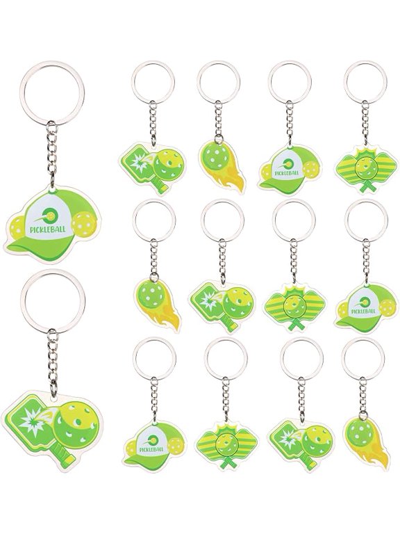 12 Piece Pickleball Acrylic Keychains Party Favors for Pickleball Lovers