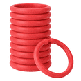 thumbnail image 1 of 12 Piece Plastic Basic Locking Round Hook Easy Gliding Shower Curtain Rings Fits All Standard Size Shower Rods (Red), 1 of 5