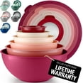 thumbnail image 1 of 12-Piece Plastic Mixing Bowls with Leak-Proof Lids Set - Microwave & Freezer-Safe Kitchen Mixing Bowls for Prep, Serving & Storage - Large Nesting Bowls (Blue Ombre), 1 of 7