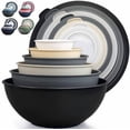 thumbnail image 1 of 12 Piece Plastic Mixing Bowls with Leak-Proof Lids Set - Microwave and Freezer Safe Kitchen Mixing Bowls for Preparing, Serving and Storing - Large Nesting Bowls (Midnight Ombre), 1 of 8