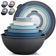 thumbnail image 1 of 12 Piece Plastic Mixing Bowls with Leak-Proof Lids Set - Microwave and Freezer Safe Kitchen Mixing Bowls for Preparing, Serving and Storing - Large Nesting Bowls (Twilight Ombre), 1 of 8