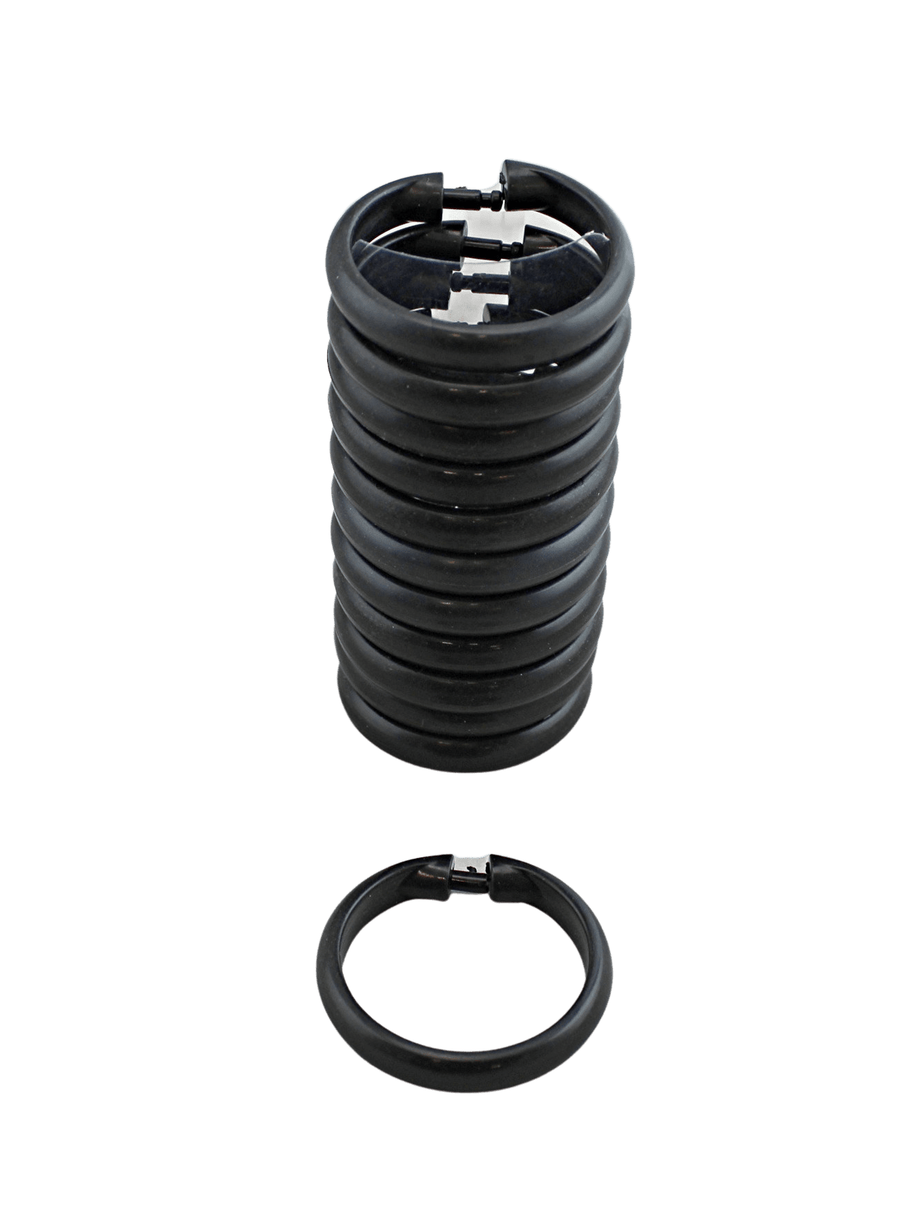 12 Piece Plastic Round Hook Smooth Finish Easy Gliding Shower Curtain