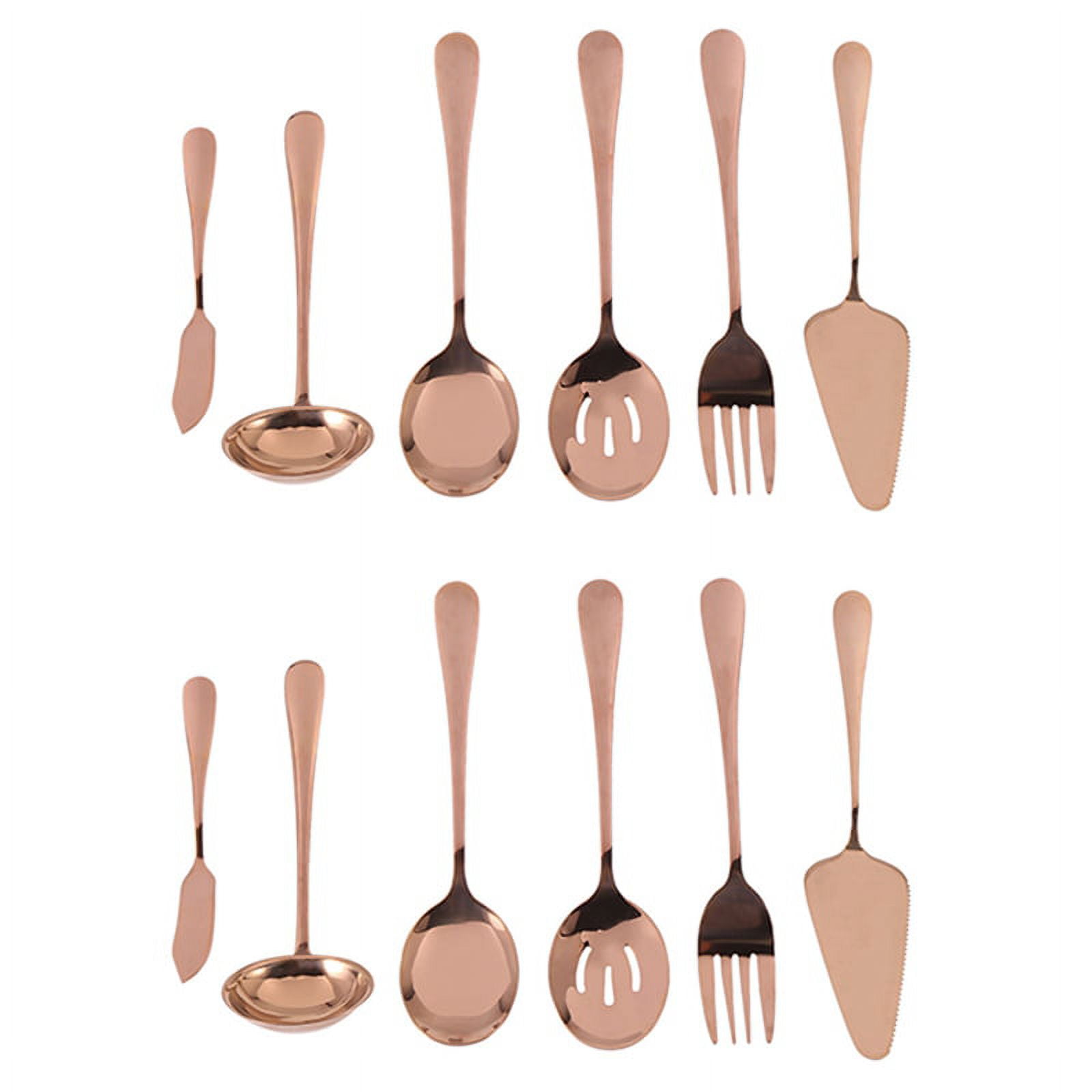 12-Piece Serving Flatware Silverware Set, Serving Utensil Set,Include ...