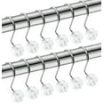 thumbnail image 1 of 12 Piece Set - 12pcs Crystal Clear Sphere Shower Curtain Hooks Rings Rustproof, 1 of 3