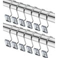 thumbnail image 1 of 12 Piece Set - 12pcs Square Acrylic Shower Curtain Hooks Rings Rustproof, 1 of 3
