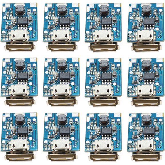 12-Piece Set 5 Step-Up Boost Transformer Power Module Lithium Battery Charger Protection Board, Suitable for Charger, with Display and Ports
