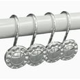 thumbnail image 1 of 12 Piece Set - Chrome Button Heavy Duty Shower Curtain Hooks Rings Rustproof Metal, 1 of 3