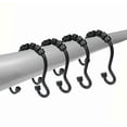 thumbnail image 1 of 12 Piece Set - Matte Black Heavy Duty Double Ear Shower Curtain Hooks Rings, 1 of 3