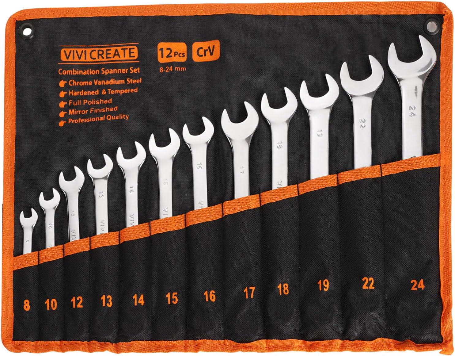 12-Piece Set, Metric Set 8mm-24mm, Combination Sets with Oxford Cloth ...