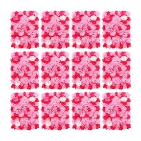 12-Piece Set Modern Artificial Flower Panels Reusable Artificial Flower Panels with Hollow Grid Wall Mounted Type for Wedding Birthday Dinner Party Wall Decoration Celebration