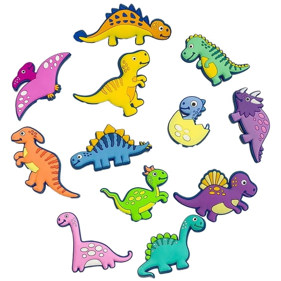 12-Piece Set of Cute Dinosaur Fridge Magnets - Fun & Functional Home Decor