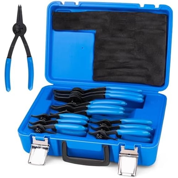 12 Piece Snap Ring Pliers Set, Transformable Internal/External Retaining Ring Pliers Set 0.038in 0.047in 0.070in 0.090in, Universal for Automobiles$$Tools & Hardware Other