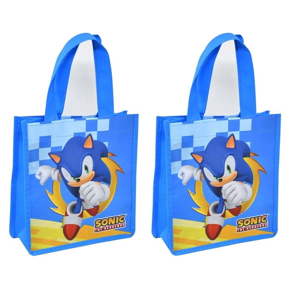 12 Piece Sonic Small Eco Friendly Non-Woven Tote Bag with Shiny Printing