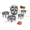 thumbnail image 1 of 12 Piece Stainless Steel Cookware Set, Pots and Pans Set with Lids, Induction Compatible, Kitchen Cookware for Home, Silver, 1 of 8