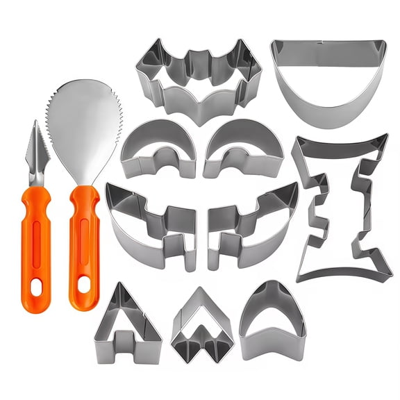 12 Piece Stainless Steel Pumpkin Carving Tools Set For Halloween Fun