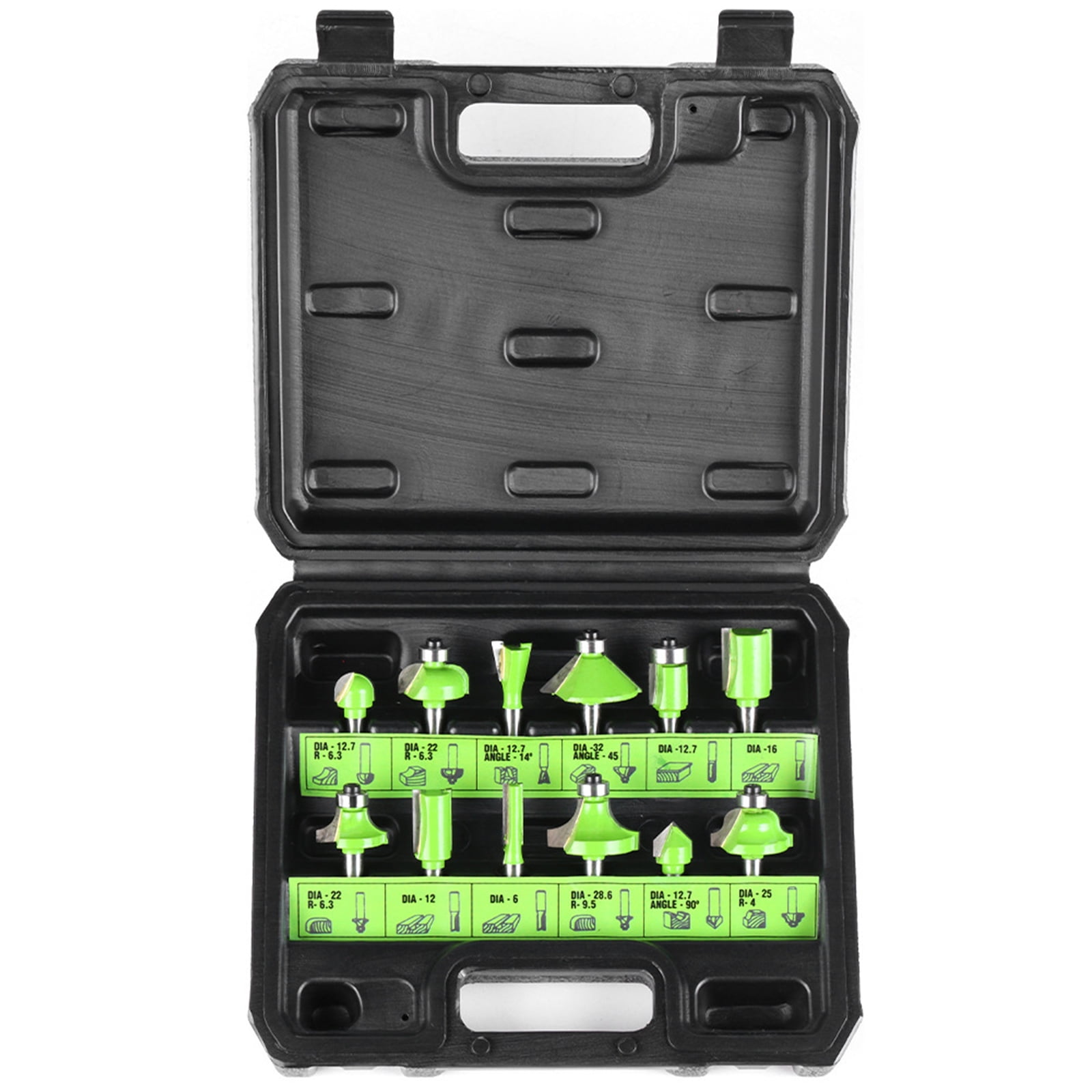 12 Piece Steel Router Bit 1/4Inch Shank Suitable For Edged Profiling ...