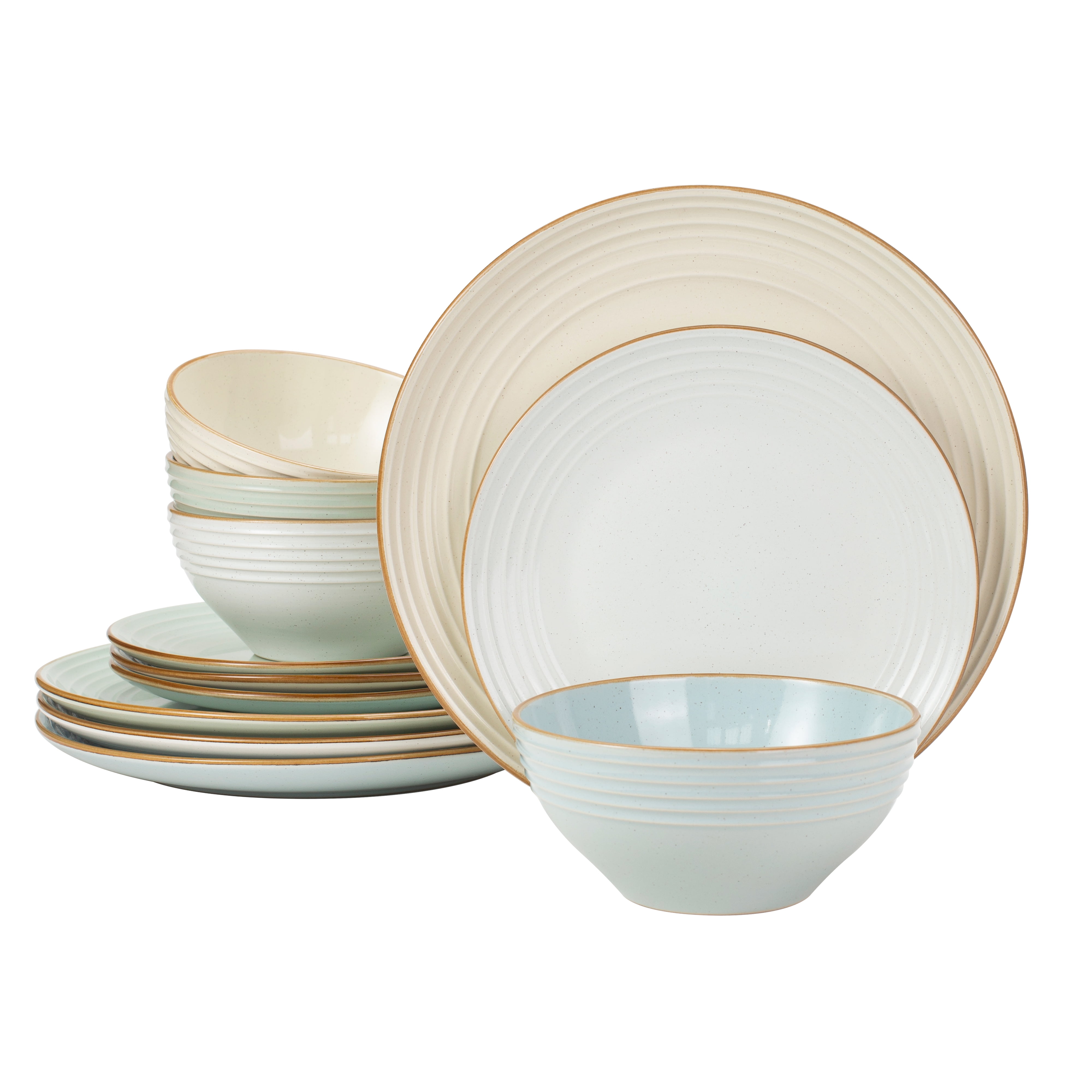 12 Piece Stoneware Dinnerware Set, Dish Set for 4, Multicolor - Walmart.com