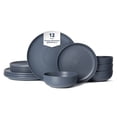thumbnail image 1 of 12-Piece Stoneware Dinnerware Set for 4, 10" Dinner Plates, 7.5" Salad Plates, 5.9" Deep Cereal Bowls, Dishwasher & Microwave Safe, 1 of 10