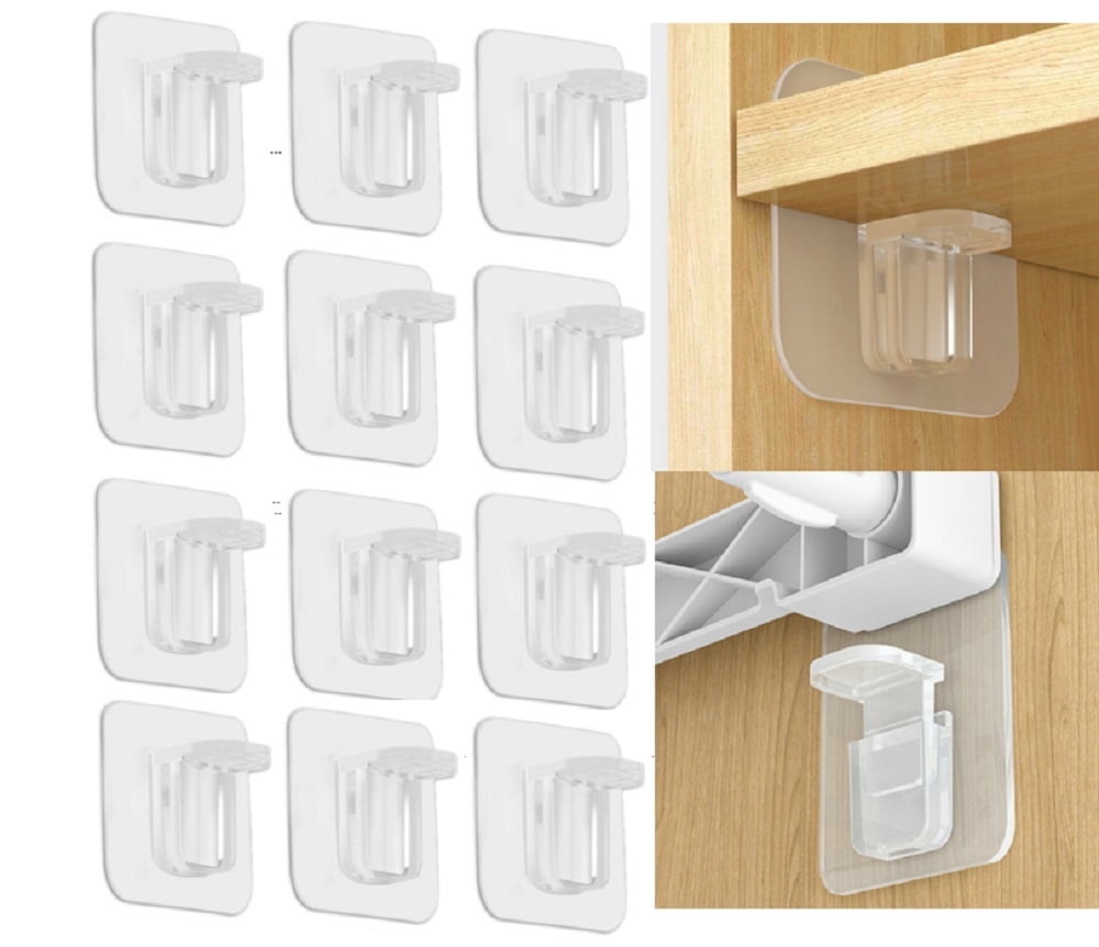12-Piece Strong Adhesive Shelf Support Pegs Durable Pegs for Kitchen Cabinets, Bookshelves \u0026 Closet Brackets Tika, image size:1000x862