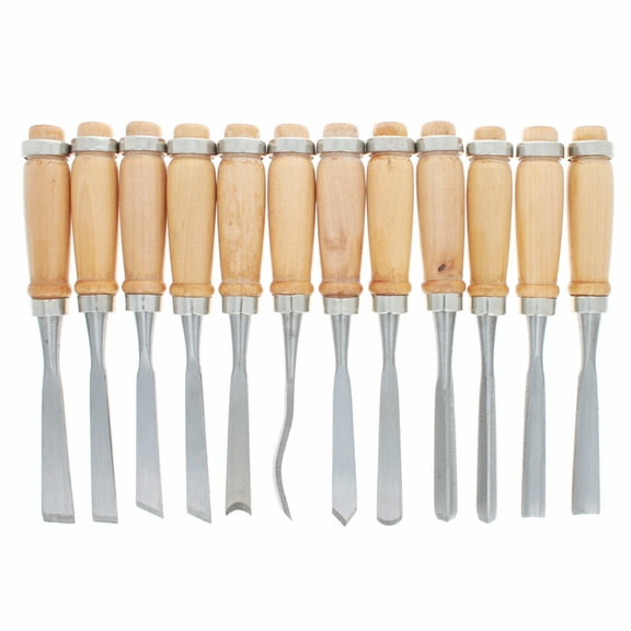 12 Piece ToolTreaux Woodcarving Chisel Set Professional Craft and Hobby Tools