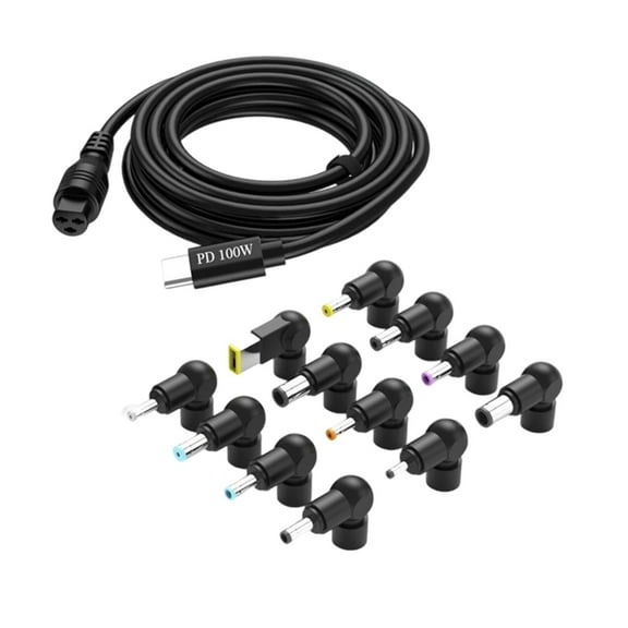 12 Piece Universal USB C Charging Adapter with DC5.5 Port Adapters PD100W Fast Charging Cable For Laptop Phone Tablets
