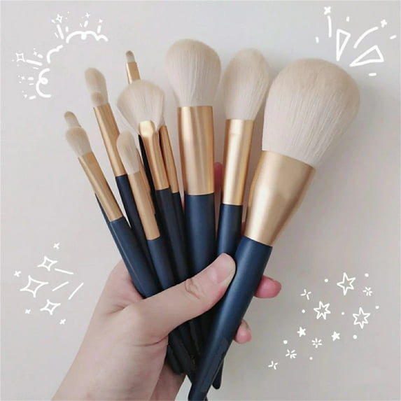 12 Piece Vegan Makeup Brush Set for Face Powder Highlighter Eyeshadow Suitable for All Skin Types Cosmetic Application