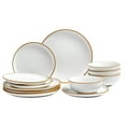 thumbnail image 1 of 12-Piece White Ceramic Dinnerware Set - Service for 4, Plates & Bowls, Durable Dish Set for Daily Use, 1 of 11