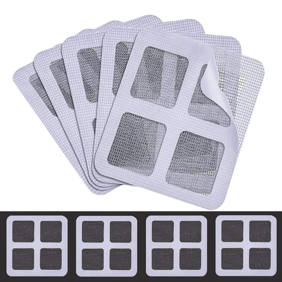 12-Piece Window and Door Screen Repair Patch Kit Strong Fiberglass Adhesive Backing for Home, Patio, Tent & Outdoor Use