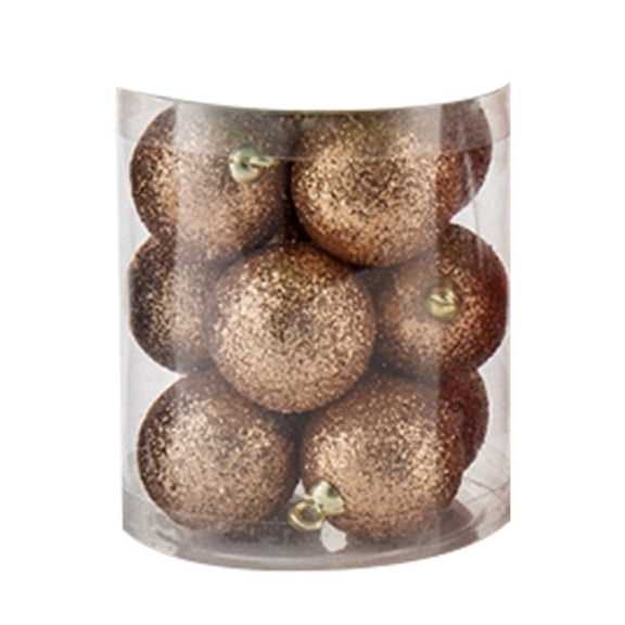 12 Pieces of 1.2In Brown Christmas Ball Decorations, Used for Christmas Trees, Gold Powder Anti-break Christmas Tree Decorations,Suitable for Holiday Party Decoration