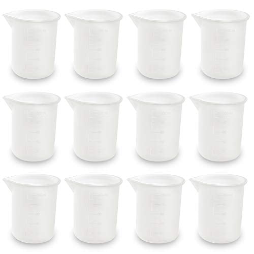 12 Pieces 100 ml Silicone Measuring Cup DIY Resin Glue Tools Beaker for Making Handmade Craft Nonstick Silicone Mixing Cups