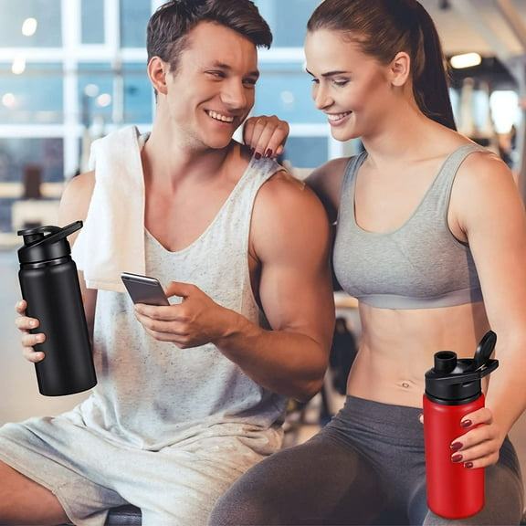 12 Pieces 20 oz Aluminum Water Bottles Set for Gym, Hiking, Camping, Fishing, and Traveling