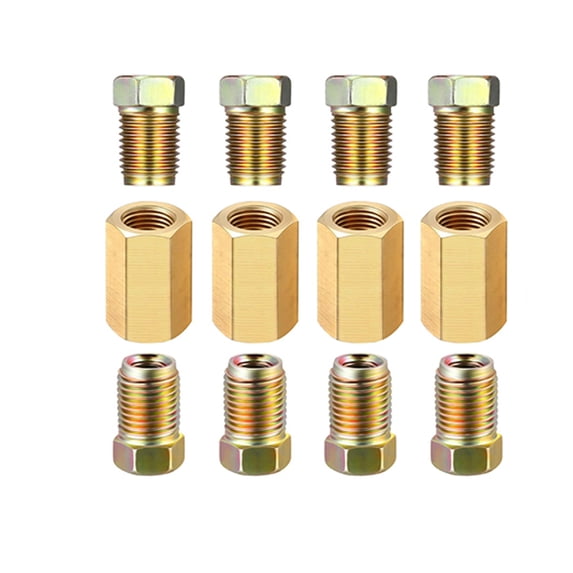 12 Pieces 3/8 Inch-24 Threads Brake Line Fittings Assortment for 3/16 ...