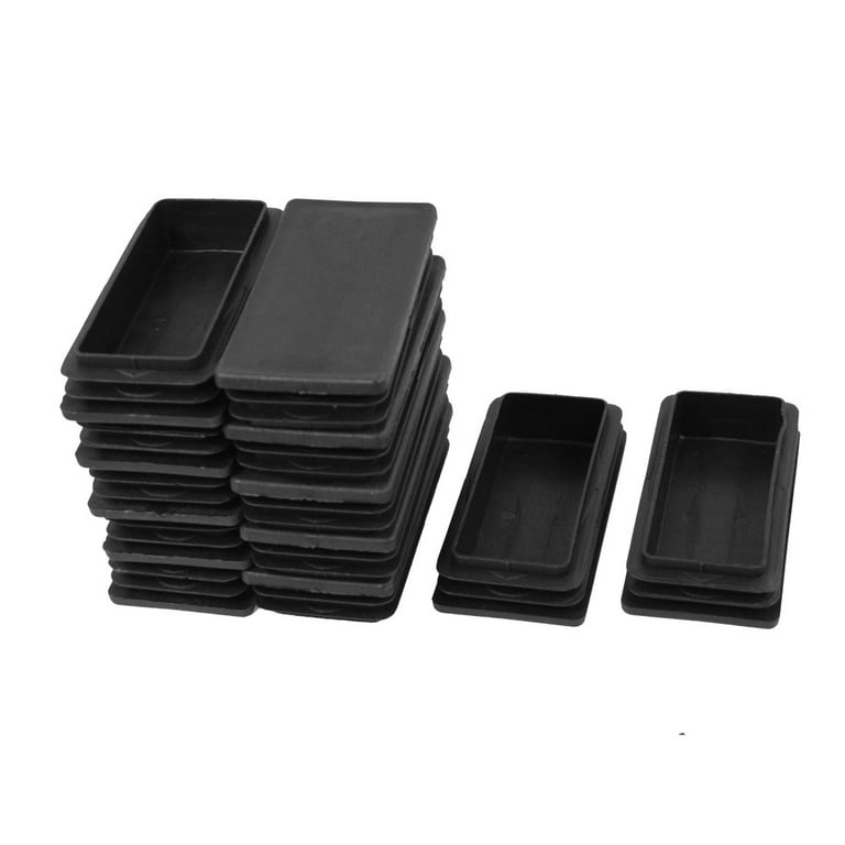 12 Pieces 50mm x 100mm Plastic Blanking End Caps Cover Rectangle Tubing Tube Pipe Insert Black