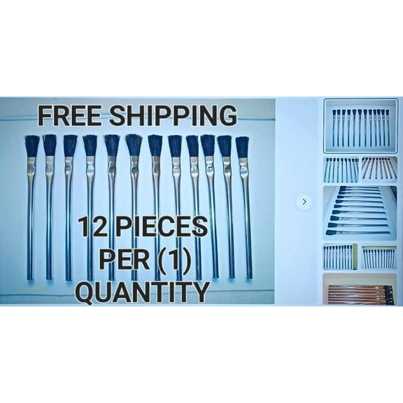 12 Pieces Acid Flux Brushes 6" Long Plumbing Solder Glue Oil Grease Applications
