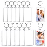 Engraved Picture Frame Charms for Families & Friends Personalized Photo Keychains