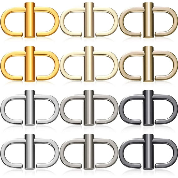 12 Pieces Adjustable Metal Buckles for Chain Strap Bag, Chain Shortener for Daily Replacement and Use (Assorted Color)