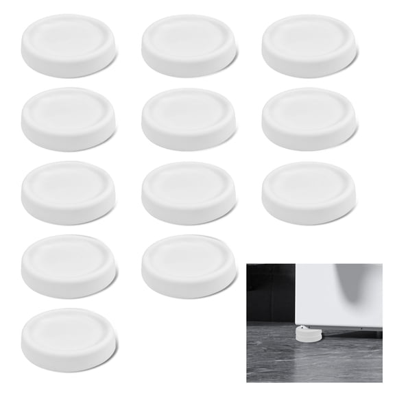 12 Pieces Anti Vibration Pads for Washing Machine, Silent Washer Dryer Feet Anti Vibration Mat, Universal Rubber Washing Machine Stabilizer Support, Stop Moving Waling, Reduce Noise(White)