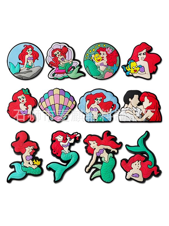 12 Pieces Ariel Princess Patches Embroidered Applique Patches Sew on Iron on Patches Fabric Repair Patches for Kids Adult Clothes Jeans Jackets Hats Shoes Backpacks