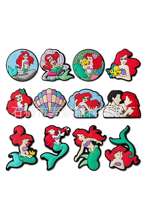 12 Pieces Ariel Princess Patches Embroidered Applique Patches Sew on Iron on Patches Fabric Repair Patches for Kids Adult Clothes Jeans Jackets Hats Shoes Backpacks