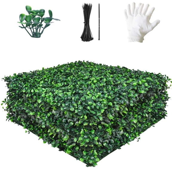 12- Pieces Artificial Grass Wall Panels 20 in. x 20 in. Boxwood Panels Topiary Boxwood Hedge Wall Backdrop Grass Wall